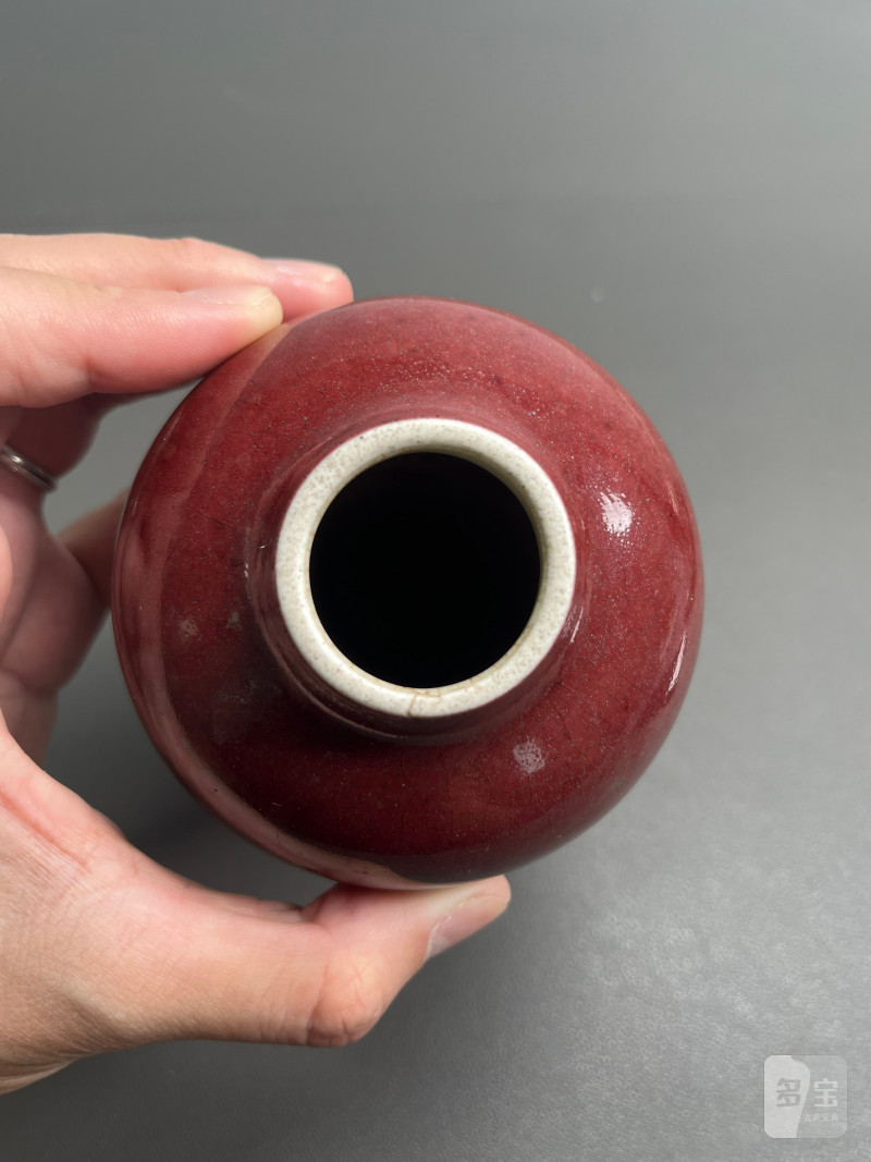 清康熙  郎窑红釉梅瓶 - 图15